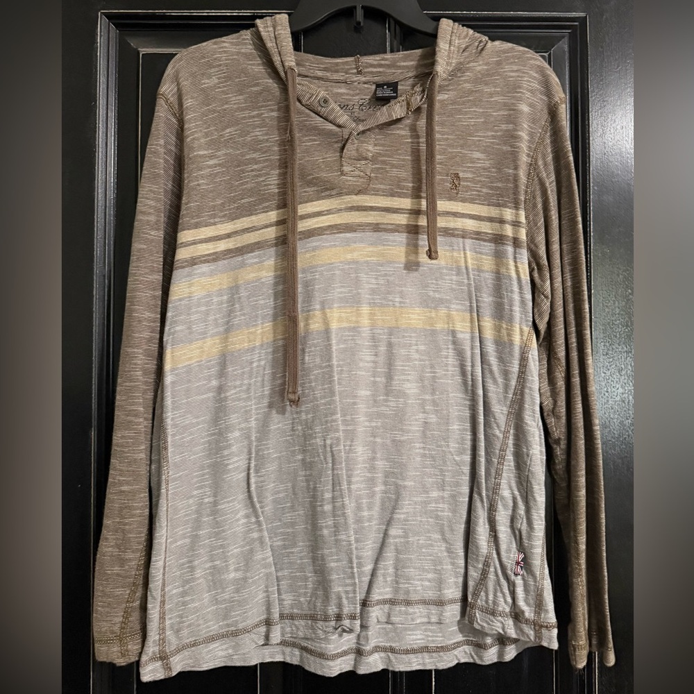 Lions Crest men’s Brown and Gray Hooded Sweatshirt size small